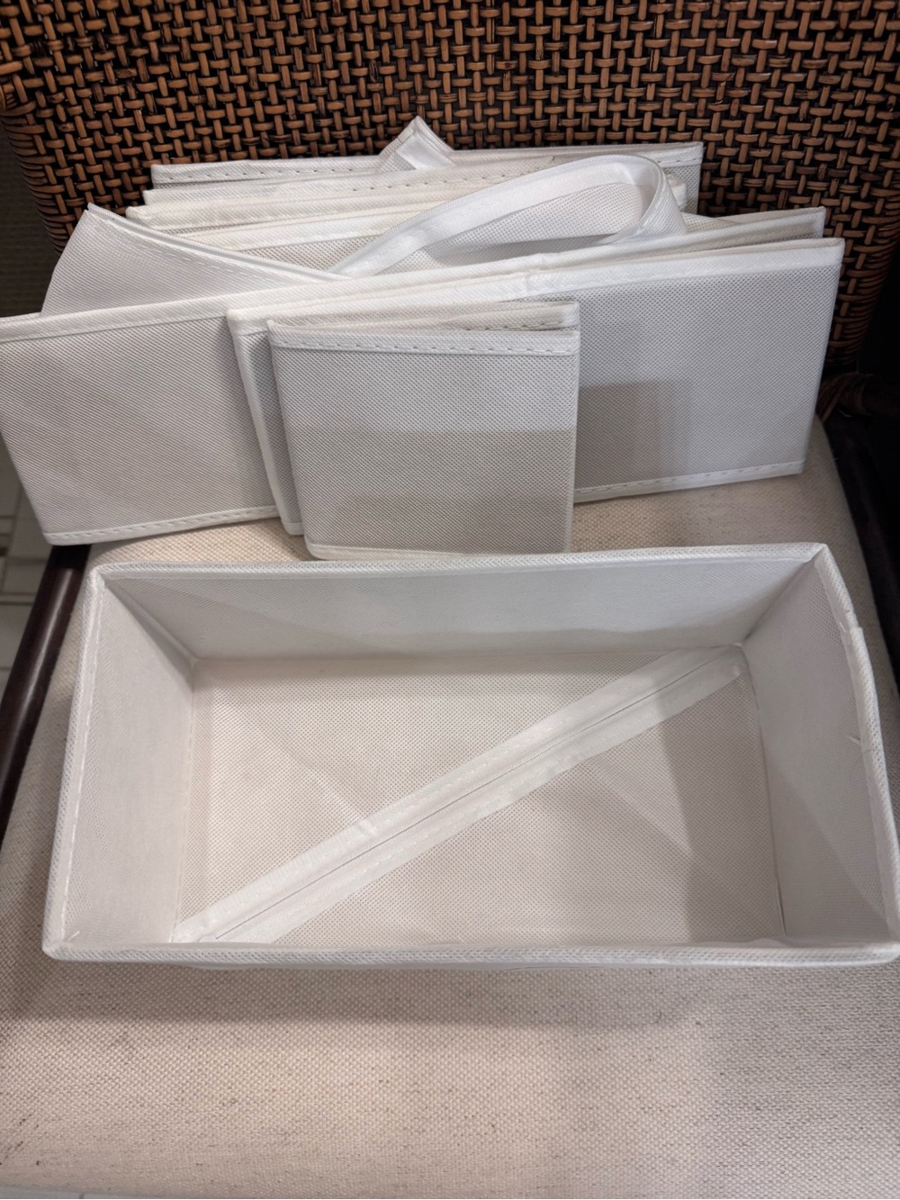 White Fabric Storage Bin - Versatile Home Organizer